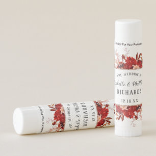 Rustic Beauty Floral Framed Wedding Guest Favor Lip Balm