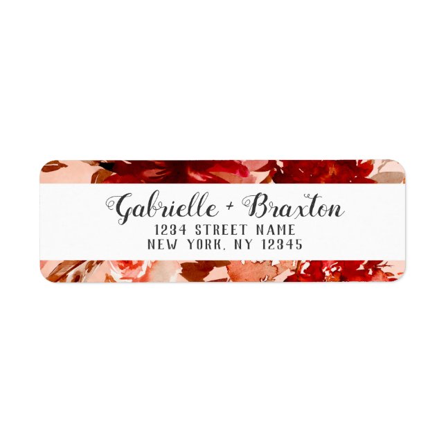 Rustic Beauty Floral Framed Wedding Return Address Label (Front)