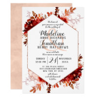 Rustic Beauty Floral Hexagon Wedding Invitations