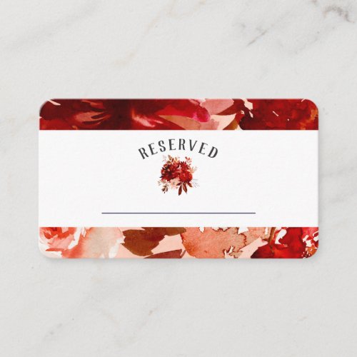 Rustic Beauty Floral Reserved Seating Table Number Place Card