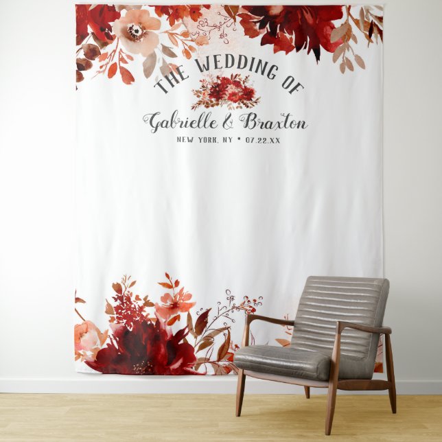 Rustic Beauty Floral Wedding Photo Booth Backdrop (In Situ)
