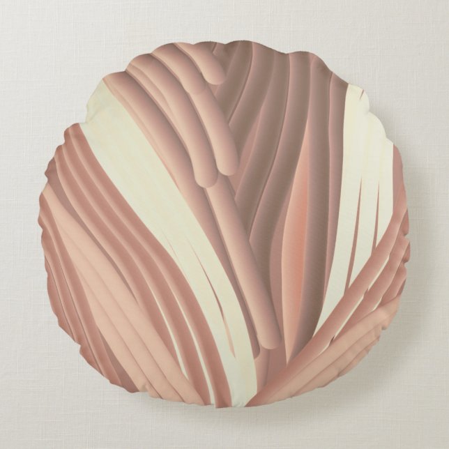Rustic Beauty of Interwoven Tubes Round Pillow (Front)