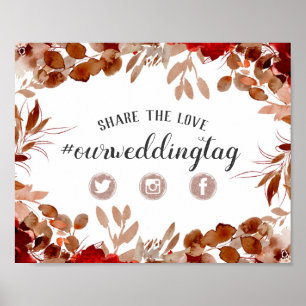Rustic Beauty Share the Love Wedding Social Sign