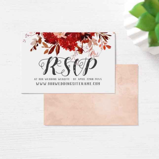 Rustic Beauty Wedding Website RSVP Insert Cards (Desk)