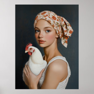 Rustic Beauty with Chicken Poster