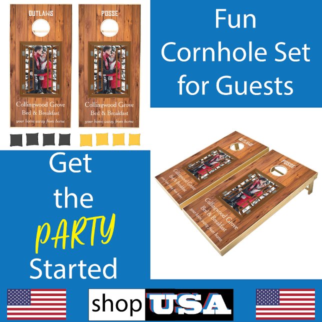 Rustic Bed and Breakfast 🌿 Country Inn Guest Cornhole Set (Creator Uploaded)