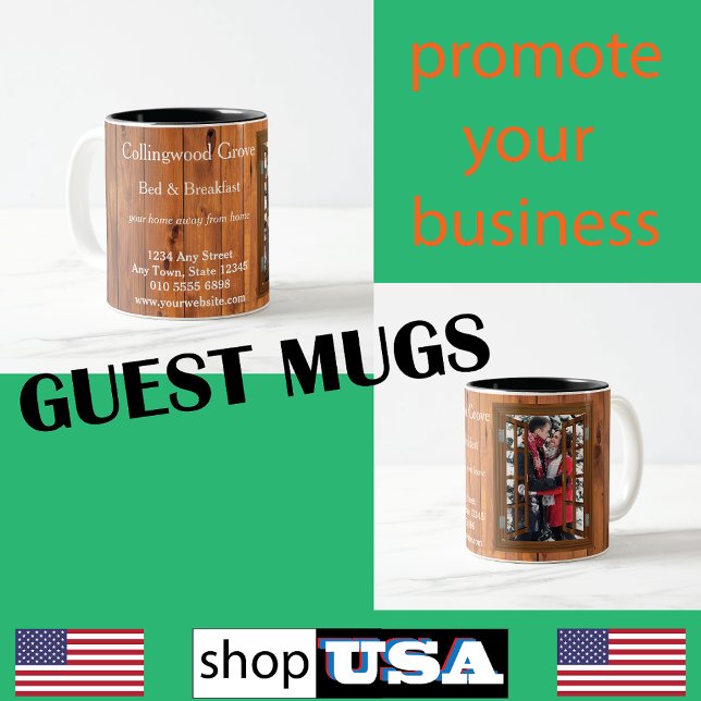 Rustic Bed and Breakfast 🌿 Custom Lodge Logo  Two-Tone Coffee Mug (Creator Uploaded)