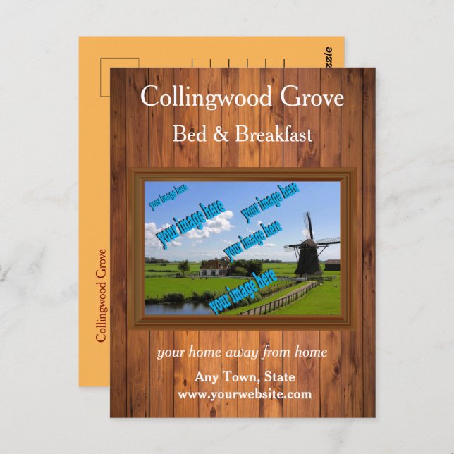 Rustic Bed and Breakfast 🌿 Promotional  Postcard (Front/Back)