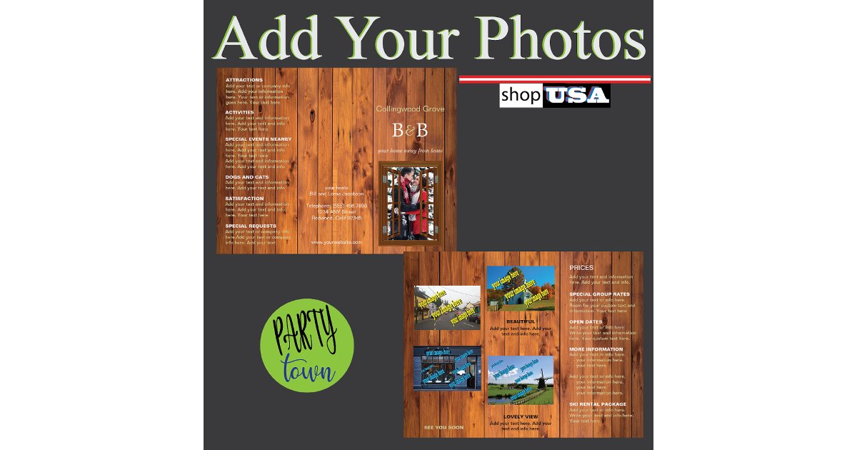Rustic Brochures Rustic Bed and Breakfast Trifold Brochure | Zazzle