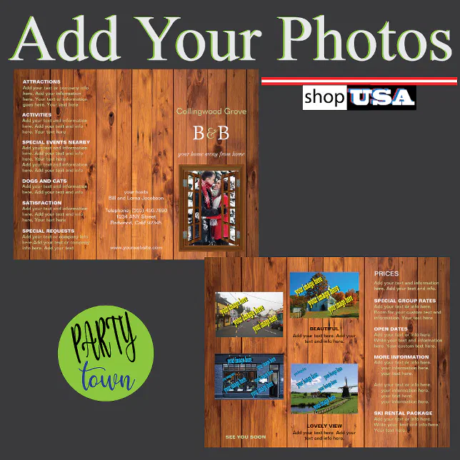 Rustic Brochures Rustic Bed and Breakfast Trifold Brochure | Zazzle