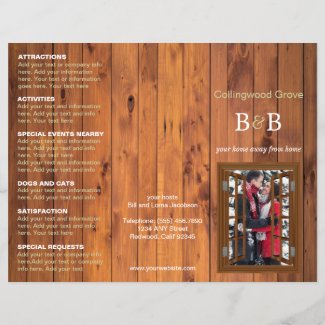 Rustic Bed and Breakfast Trifold Brochure Cherry