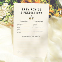 Rustic Bee Baby Predictions & Advice Game