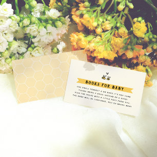 Rustic Bee Baby Shower Books for Baby Enclosure Card