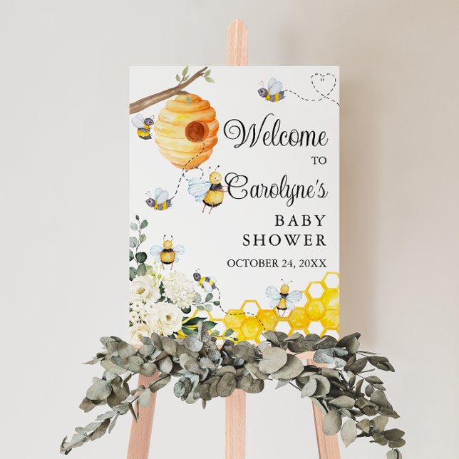 Rustic Bee Baby Shower Welcome Sign (Creator Uploaded)