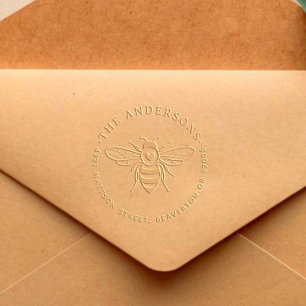 Rustic Bee Heart Family Return Address Embosser