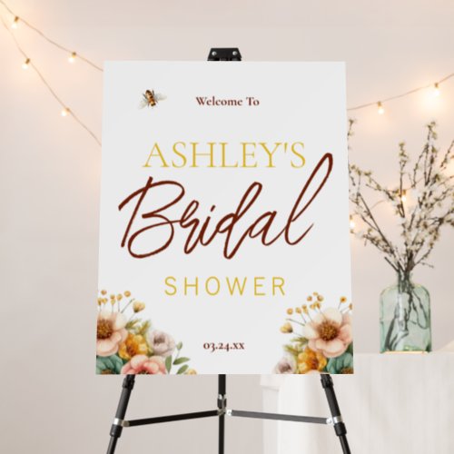 Rustic Bee Theme Bridal Shower Welcome Sign