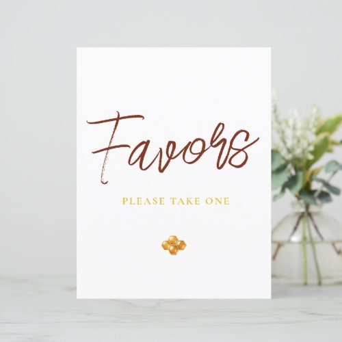 Rustic Bee Theme Favors Party Sign