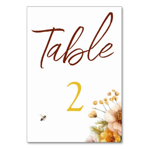 Rustic Bee Theme Table Card