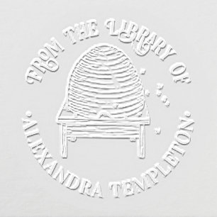 Rustic Beehive, Flying Bees #2 Library Book Name Embosser