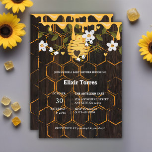 Rustic Beehive Honeybees Baby Shower Invitation