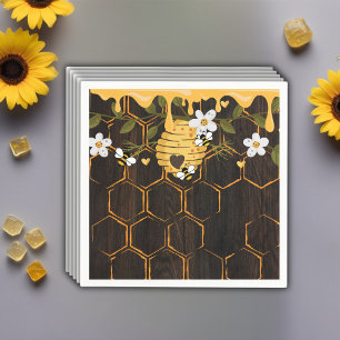 Rustic Beehive Honeybees Baby Shower Napkins