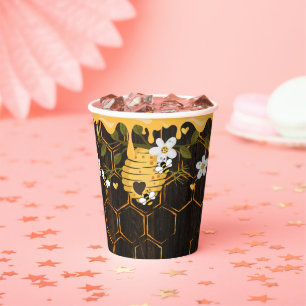 Rustic Beehive Honeybees Baby Shower Paper Cups