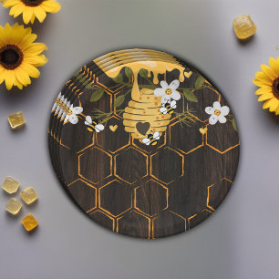 Rustic Beehive Honeybees Baby Shower Paper Plates