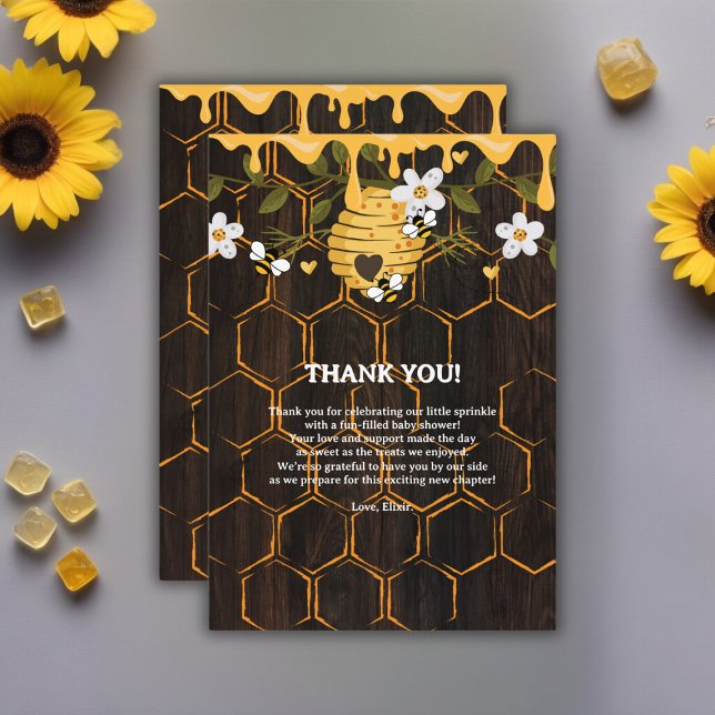 Rustic Beehive Honeybees Baby Shower Thank You Card (Creator Uploaded)