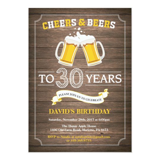 rustic beer surprise 30th birthday invitation zazzle com