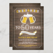 Rustic Beer Surprise 60th Birthday Invitation (Front/Back)