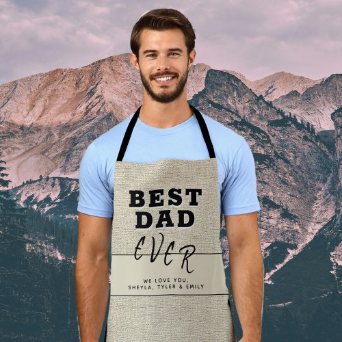 Rustic Beige Best Dad Ever Fathers Day  Apron