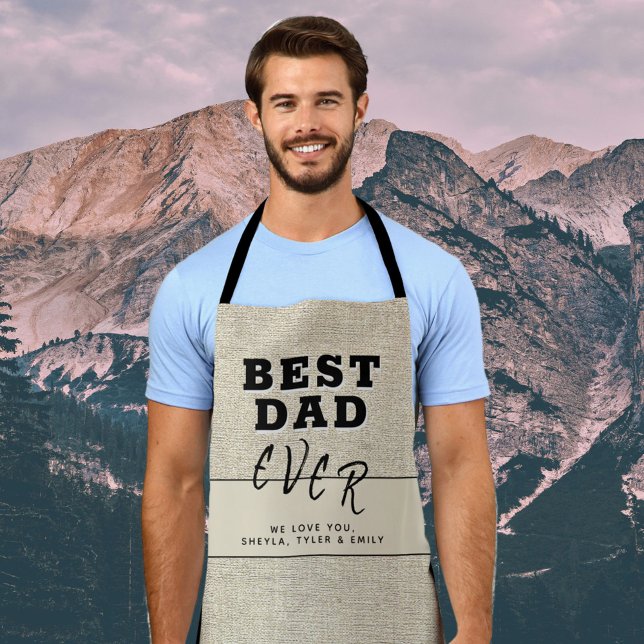 Rustic Beige Best Dad Ever Father`s Day  Apron (Creator Uploaded)