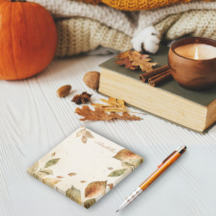 Rustic Beige Brown simple Falling leaves Post-it Notes