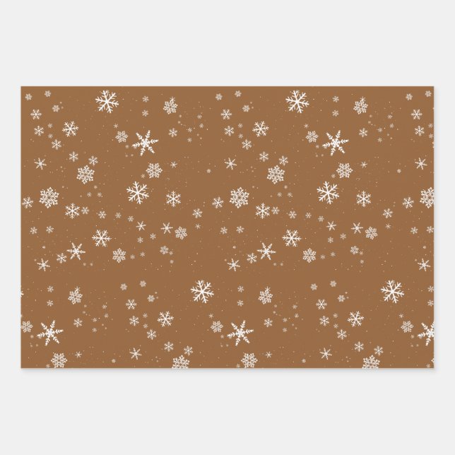 Rustic Beige Brown Snowflakes Christmas Holidays Wrapping Paper Sheets |  Zazzle