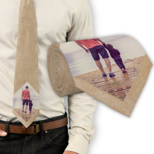 Rustic Beige Custom Photo   Neck Tie