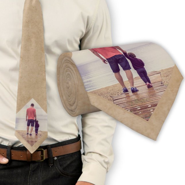 Rustic Beige Custom Photo   Neck Tie (Creator Uploaded)