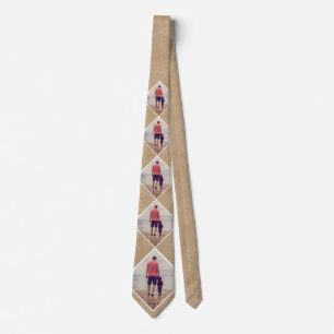 Rustic Beige Custom Photo Pattern Neck Tie