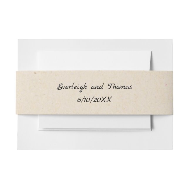 Rustic Beige Faux Kraft Cardboard Belly Band (Front Example)
