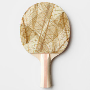 Rustic Beige Lace Leaves Ping-Pong Paddle