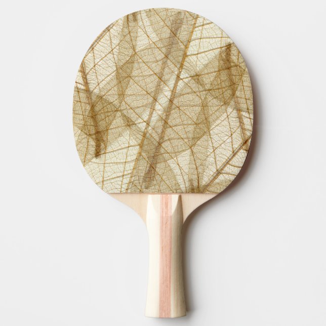 Rustic Beige Lace Leaves Ping-Pong Paddle (Front)