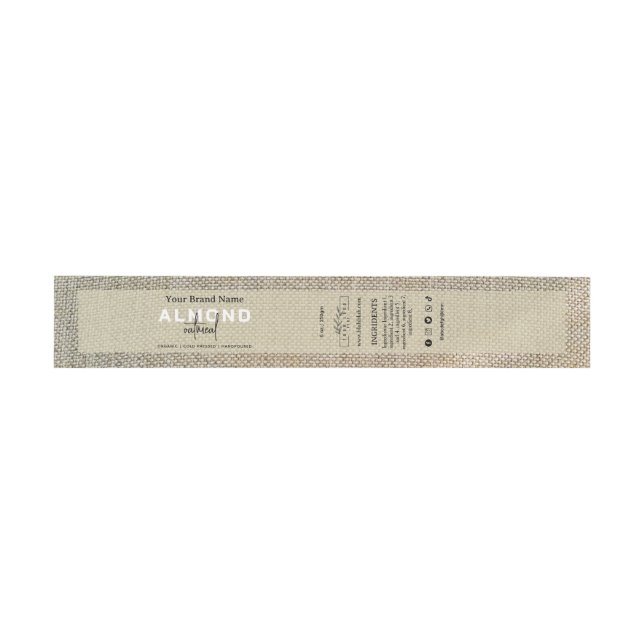 Rustic Beige linen  Homemade Soap Belly band (Flat)