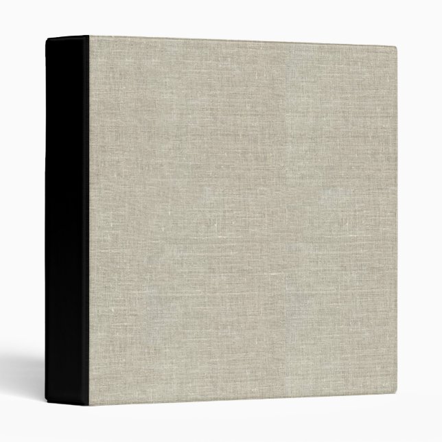 Rustic Beige Linen Printed 3 Ring Binder (Front/Spine)