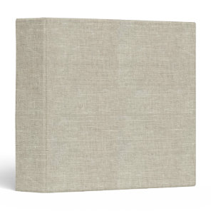 Rustic Beige Linen Printed 3 Ring Binder