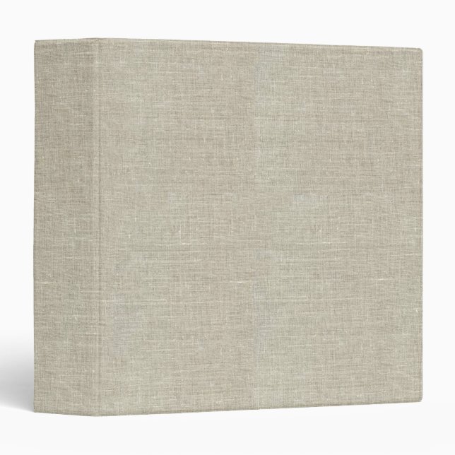 Rustic Beige Linen Printed 3 Ring Binder (Front/Spine)
