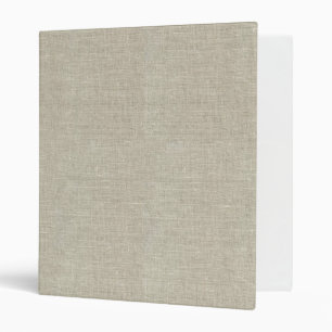 Rustic Beige Linen Printed 3 Ring Binder