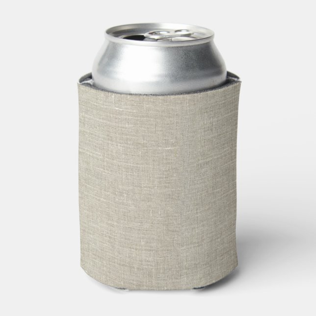 Rustic Beige Linen Printed Can Cooler (Can Front)