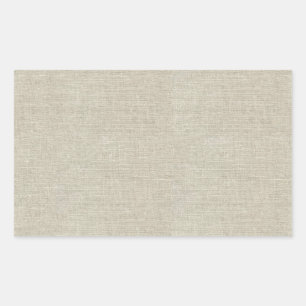 Rustic Beige Linen Printed Rectangular Sticker