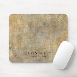 Rustic Beige Linen Texture Business Mouse Pad