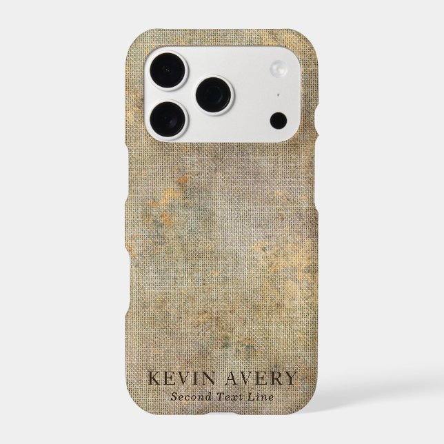 Rustic Beige Linen Texture Elegant Iphone Case (Back)