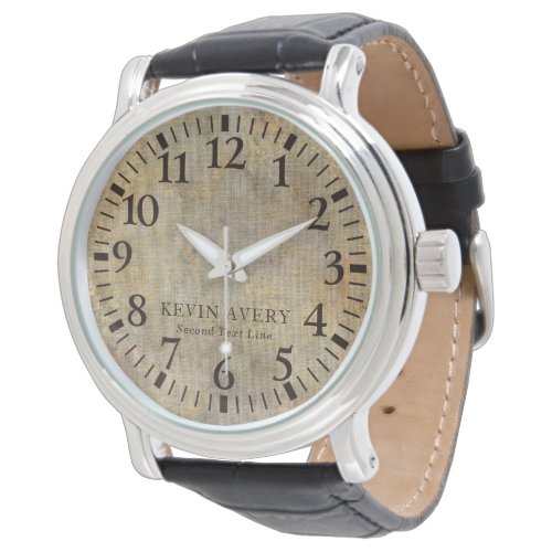 Rustic Beige Linen Texture Watch